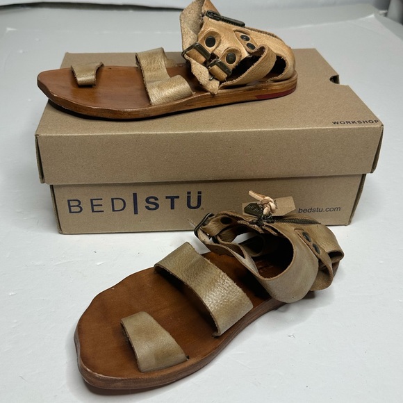 NEW Bed Stu Afrodita Gladiator Sandals in Bone Dip Dye 7 - Picture 5 of 12